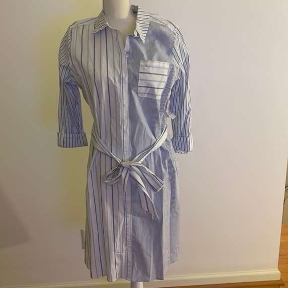 MIXED STRIPE SHIRT DRESS main image 1